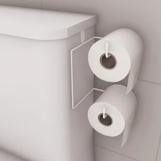 Suporte de Papel Higiênico Banheiro Acoplado 2 Rolos Aço