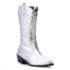Bota Texana Infantil Menina Fashion Western Cano Alto Bordada Confortável Country