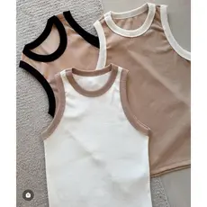 Kit 2 Blusas Feminina Bicolor Regata Canelada Ribana Premium Social Americana Basica Promoção
