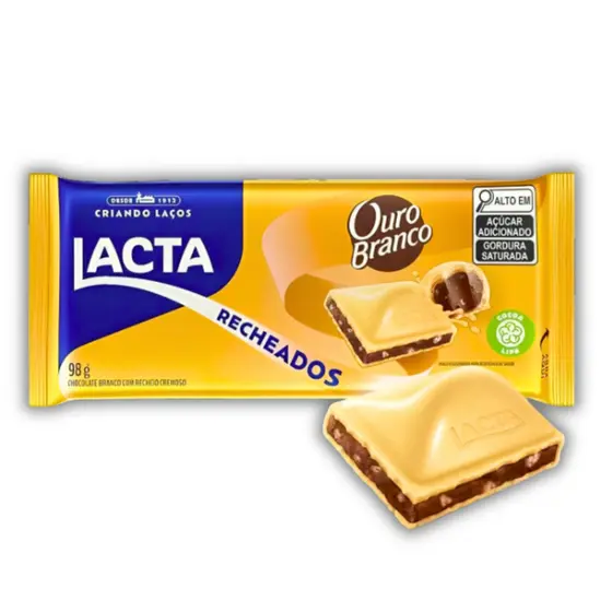 Barra de Chocolate Ouro Branco 98g Lacta