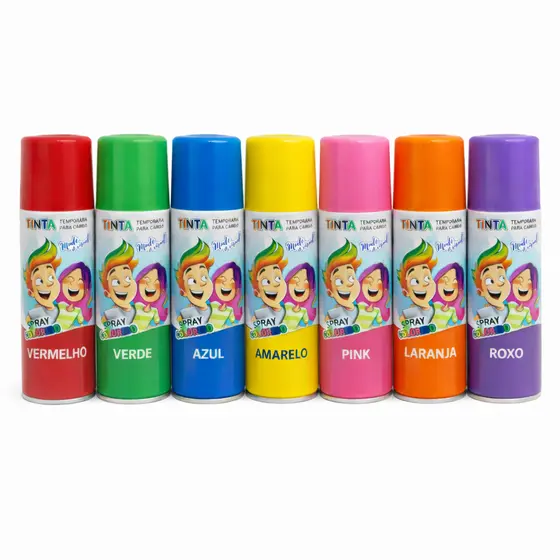 Spray Para Cabelo Tinta Temporária 150ml (80g) Ideal Para Festas e Carnaval