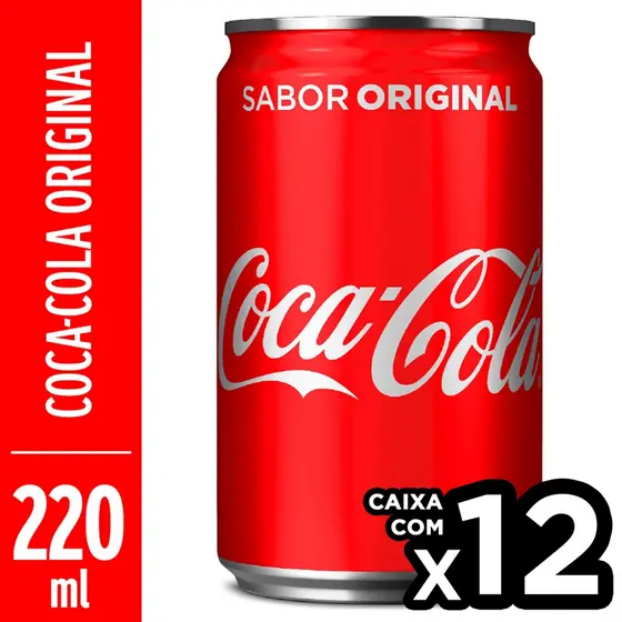 Refrigerante Coca-Cola Lata 220ml C/12 Unidades