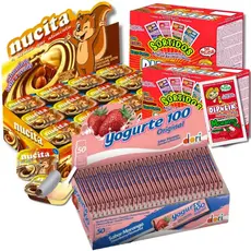 Kit Doces Sacola Surpresa Pirulito Yogurte + 2 Caixas Dipnlik e Nucita Bicolor
