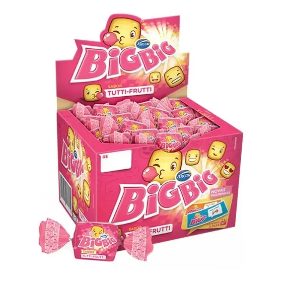 Chiclete Big Big Tutti-frutti C/100un - Arcor