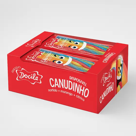 Canudinhos Morango Cítrico Azedinho Colorido C/12 unidades de 15g - Docile