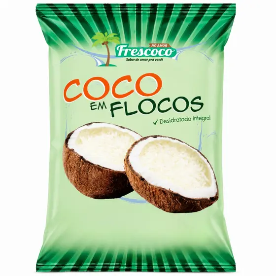 Coco Ralado em Flocos Desidratado Integral Frescoco