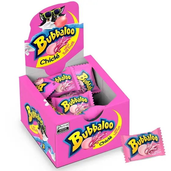 Chiclete Bubbaloo Tutti-frutti 60 Unidades Caixa Adams