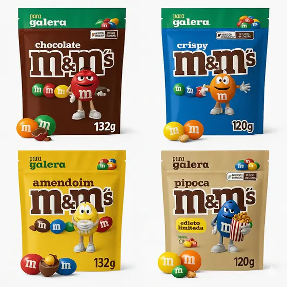 Kit 3 Unidades Chocolate Confeito M&m's 132g (cada) Mars