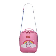 Lancheira Infantil Térmica Unicórnio Rosa Escolar Alça Ajustável Resistente Compacta Porta Lanche