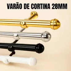 Varão De Cortina 3,00 metros 28mm Para Quarto, Escritorio ou Sala - Aço Ferro