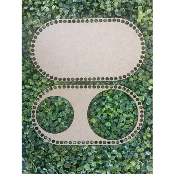Kit 2 Base Reta Mateira Crochê Fio de Malha MDF crú