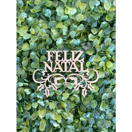 Kit 5 Apliques Feliz Natal em MDF crú artesanato decoração