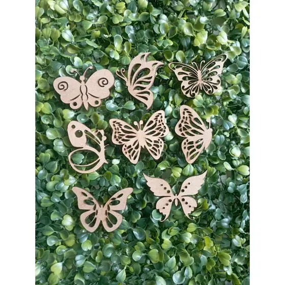 KIt 25 Aplique Borboleta em MDF crú 5cm artesanato