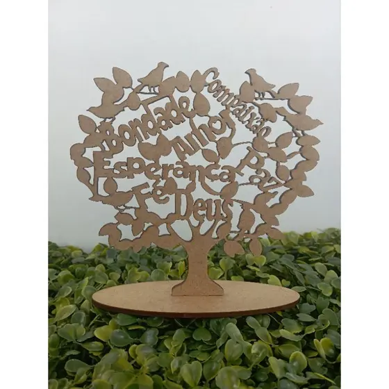 Kit 3 Árvore da prosperidade  15cm e 25cm em MDF crú 3mm