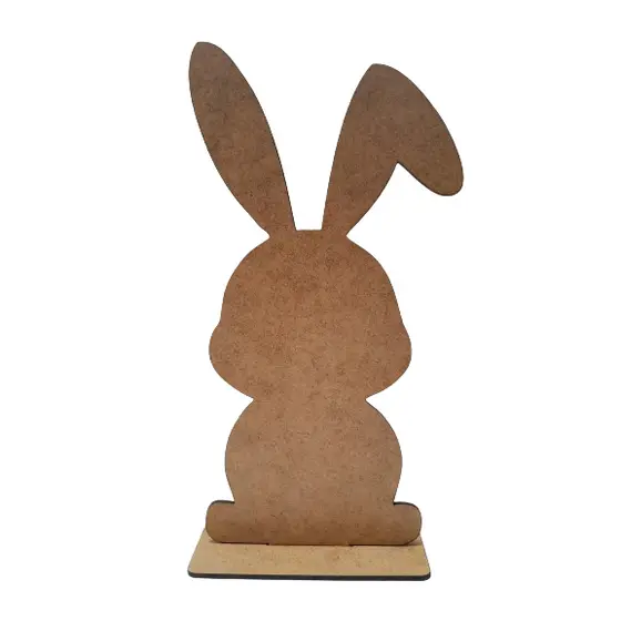 Coelinho de Mesa com base Páscoa em MDF 3mm cru artesanato kit 10/5 unidades 25/20cm
