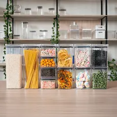 Kit 12 Potes Hermeticos Acrilico Potes Mantimentos Empilháveis Kit Mantimentos para Cozinha Promoção