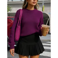 Blusa Trico Emma Feminina Lisa Básica Manga Longa Tricot Inverno