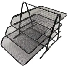 Organizador De Documentos De Mesa Escritório Metal 3 Andares Papel A4
