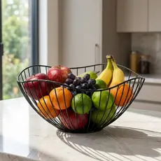 Fruteira de Mesa Aramada Organizador Multiuso Cesta Frutas Legumes Cozinha Moderna
