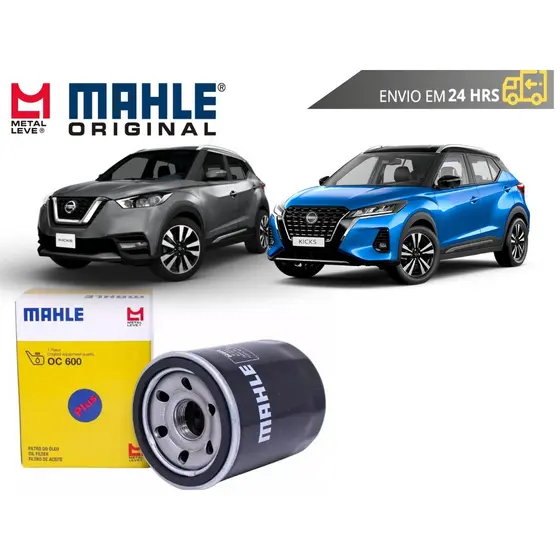Filtro de Óleo Nissan Kicks 1.6 de 2017 a 2023 Original Mahle Metal Leve