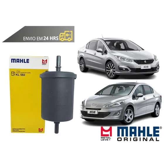 Filtro de Combustível Peugeot 408 todos de 2011 a 2019 Original Mahle Metal leve