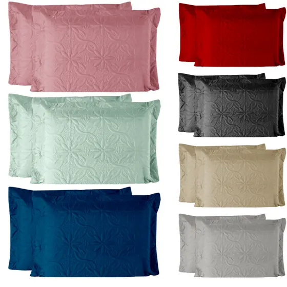 Kit 02 Porta Travesseiros Matelado Par de Fronhas Capa Protetor Travesseiro Flores Florido Floral