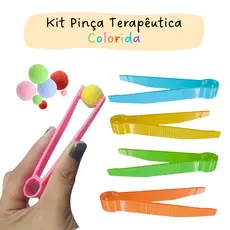 Pinça Terapêutica Colorida Coordenação Motora Pré-Escrita pedagógico, inclusivo, educativo Kit 5 uni