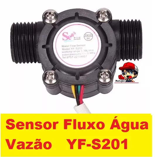 Kit Dosador Medidor Fluxo Água Yfs201 Automação irrigação vazão pra Arduino Esp32 home brew