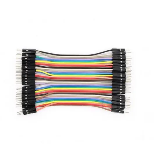 Flat Cabo 40 fios 10cm Jumper Macho OU Femea cabo dupont pra protoboard PRA Arduino ESP32 Raspberry