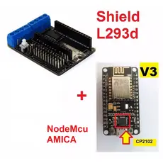 Nodemcu + Shield driver L293d Wi-fi Wifi ponte H compativel Arduino Esp32 Carro robot remoto celular
