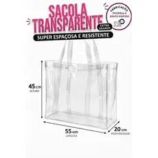 Sacola transparente multiuso JUMBO Reforçada