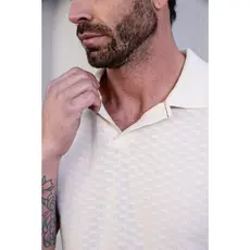 Camisa Polo Masculina Tricô Manga sem botão Curta textura Básica