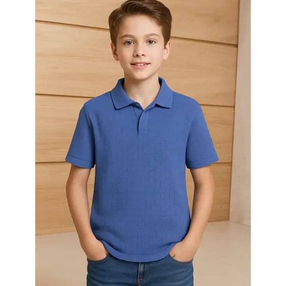 Camisa Polo Infantil Sem Botão Tricot Malha Premium Alta Qualidade
