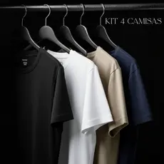 Kit 4 Camisetas Masculinas Para Trabalho e Dia a Dia