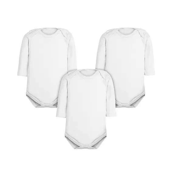 Body Bebê Branco Kit 3 Peças Manga Longa Roupinha de Bebê