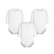 Body Bebê Branco Kit 3 Peças Manga Longa Roupinha de Bebê