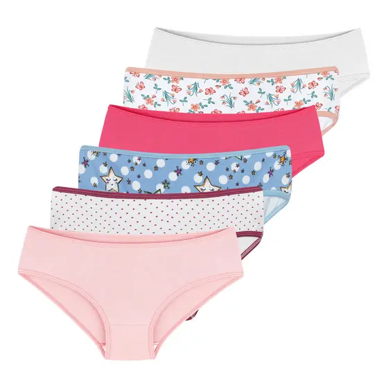 Calcinha Infantil Mista Kit 6 Peças Premium DCP Kids