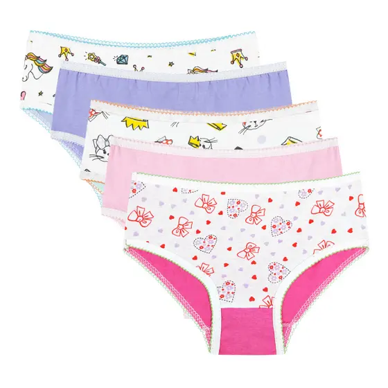 Calcinha Infantil Mista Kit 5 Peças Básico DCP Kids