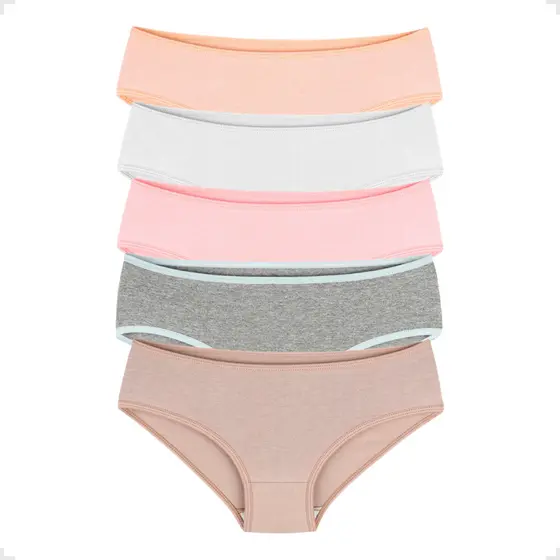 Calcinha Infantil Lisa Kit 5 Peças Premium DCP Kids