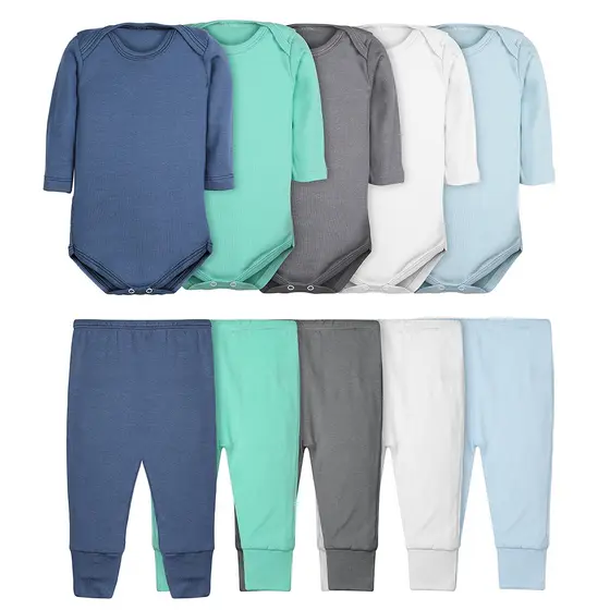 Body Bebê e Calça Mijão Kit 10 Peças Manga Longa Masculino Roupinha de Bebê Infantil