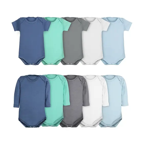 Body Bebês Kit 10 Peças Manga Longa e Curta Masculino Roupinha de Bebê