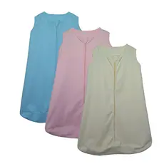Kit 3 Peças Saco de Dormir Bebê Enxoval Pijama 100% Algodão