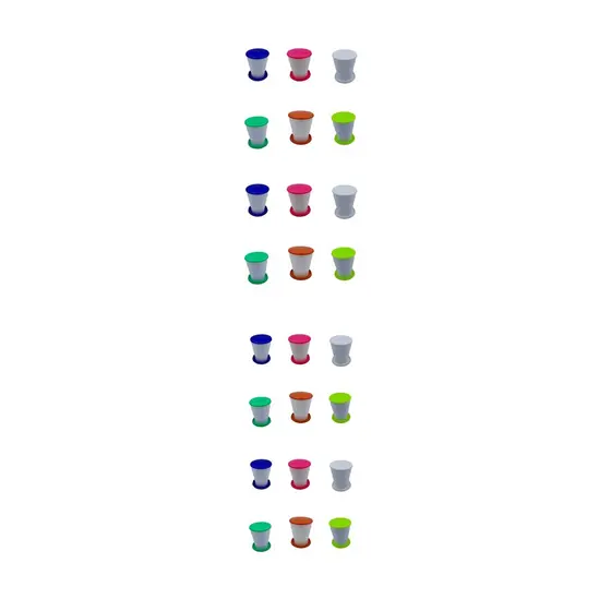 Copo Retratil Sanfonado Dobravel Festa Infantil Cores Sortidas Kit Com 12