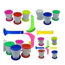 Kit 6 Copos Sanfonados Dobrável Coloridos