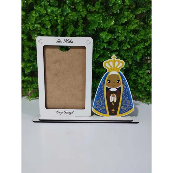Porta retrato nossa senhora aparecida em mdf para foto 10x15cm
