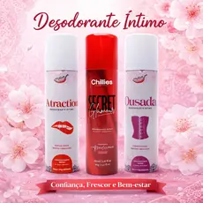 Desodorante Íntimo Feminino  Chillies 90g Ousada Atraction Secret Glamour