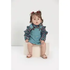 Conjunto Jardineira e blusa floral - roupa de menina