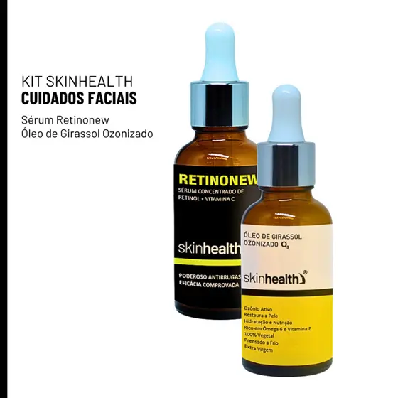 Kit Sérum Retinonew 30ml + Óleo de Girassol Ozonizado 30ml - Tratamento Para Rugas