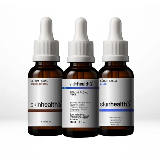 Kit Skin Care - 10 em 1, AHAS e Antiolheiras Skinhealth 30ml