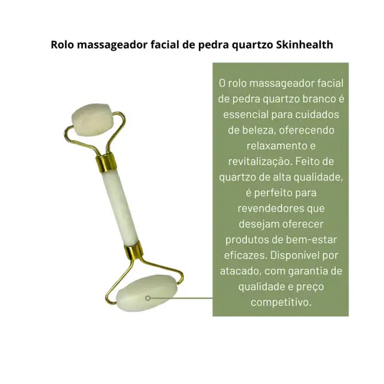 Rolo Massageador Pedra Quartzo Skinhealth